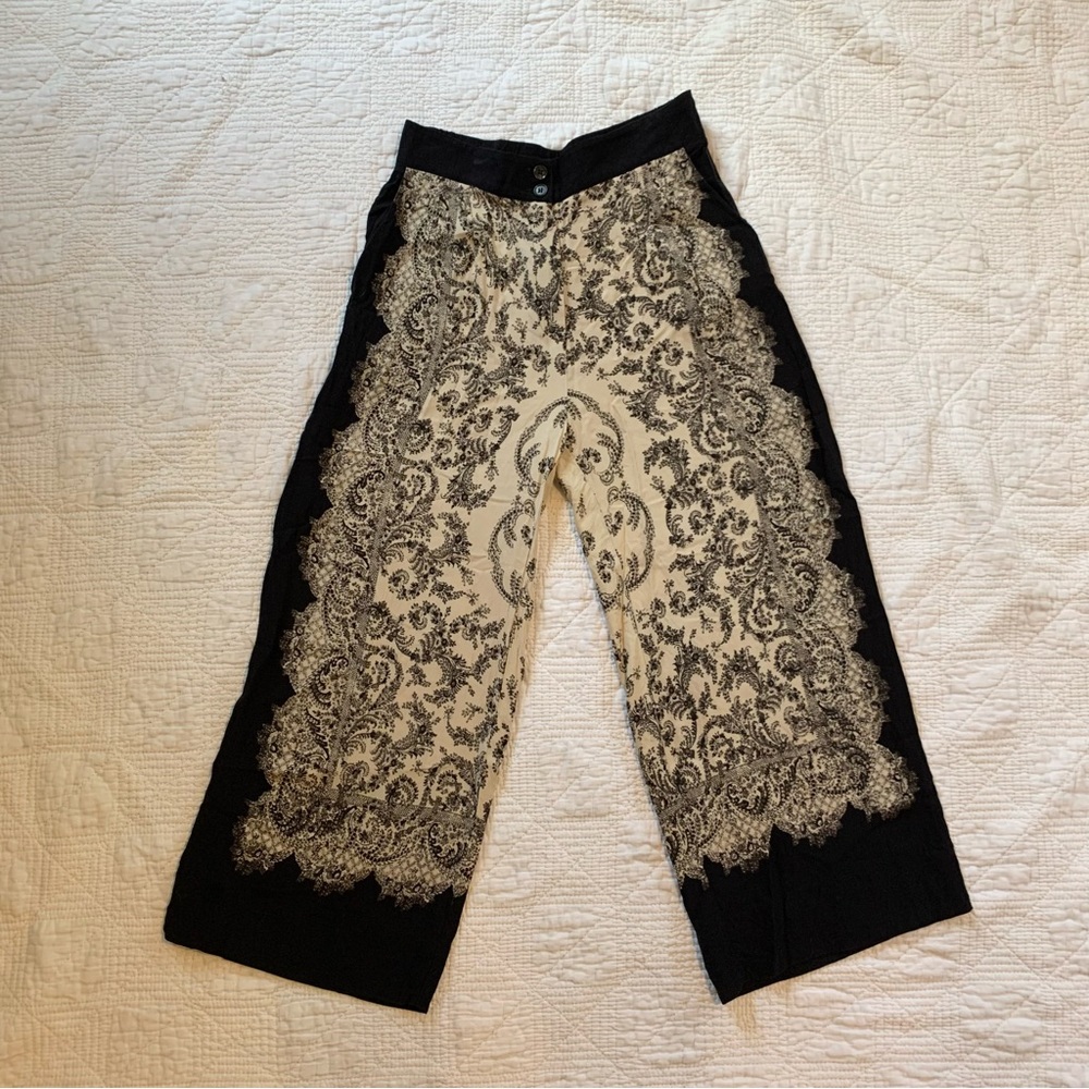 Black and cream H&M culottes